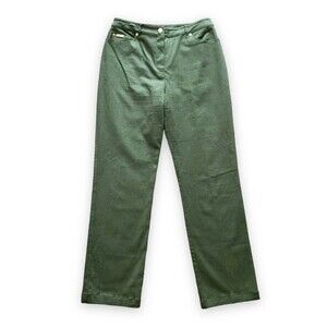 St. John Sport by Marie Gray Green Straight Leg Pants Size 8 Classic Sportswear
